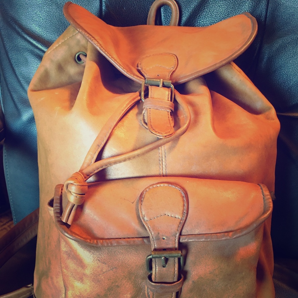 Brooks Brothers leather backpack